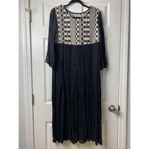 VTG 70s Premi Women’s Long Sleeve Sheer Cotton Gauze Dress Shoulder Pads Sz S